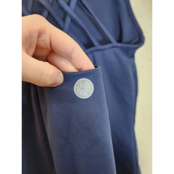 Threads 4 Thought ReActive Tank S Navy Blue Strappy Back Shelf Bra Sustainable - Picture 3 of 8